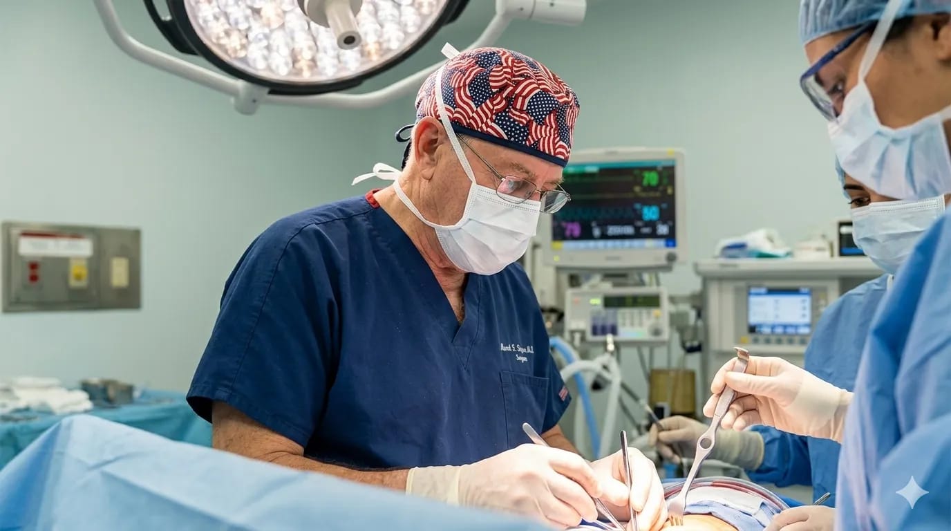 Dr. Mario Reyes-Serrano performing cosmetic surgery in Miami