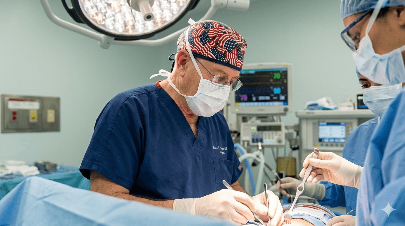 Dr. Mario Reyes-Serrano performing cosmetic surgery in Miami